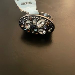 Brighton Crystal Voyage Ring Sz 7 Retired Chunky Multi Color Rhinestones